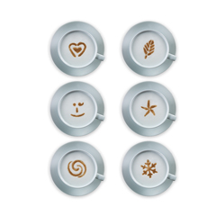 Aerolatte Cappuccino Artist Stencil, 6 Interchangeable Fun Designs - 2