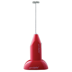 Aerolatte Original Steam-Free Coffee and Milk Frother, Stand, Red - 1