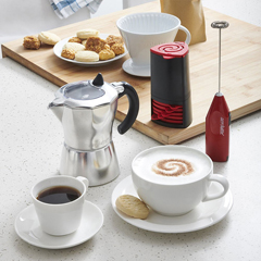 Aerolatte Original Steam-Free Coffee and Milk Frother, Stand, Red - 4