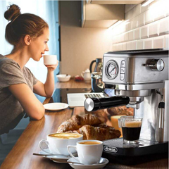 Ariete Moderna Espresso Slim Kahve Makinesi, Krom - 4