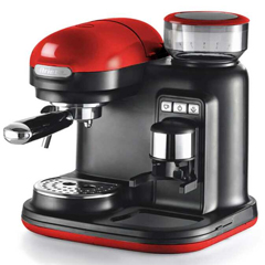 Ariete Moderna Integrated Grinder Espresso Coffee Machine, Single Group, Red - 1