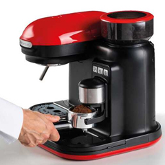 Ariete Moderna Integrated Grinder Espresso Coffee Machine, Single Group, Red - 2