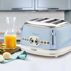 Ariete Vintage 4 Slice Toaster, 1630 w, Blue - 5