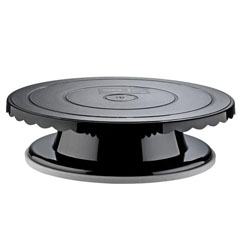 Corona Professional Polycarbonate Rotating Cake Stand, 270 mm, BO390, Black - 1