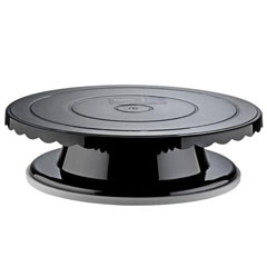 Corona Professional Polycarbonate Rotating Cake Stand, 335 mm, BO389, Black - 1