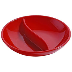 Corona Professional Polycarbonate Sauce Container, Round, Compartmentalized, BO725, Red - 6