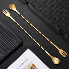 Epinox Cocktail Spoon, Forked, Gold Color, AKK-30 - 3