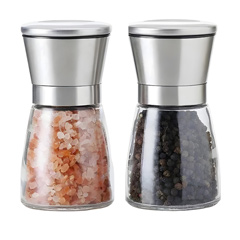 Epinox Salt and Pepper Grinder, Steel Lid, Glass Chamber, 13 cm, CSM-130 - 2