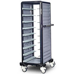 Gastrolley Single Thermo Tray Transport Trolley, 9 Shelves, Closed on 2 Sides - 2