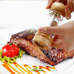 Hazzar Acrylic Wooden Salt Pepper Mill, Ceramic, 16 Cm, Dsaa-160 - 2