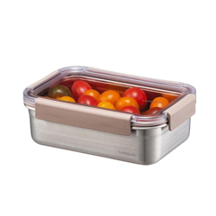 LocknLock Stainless Steel Oven and Storage Container, Rectangular Lockable 1 L, Brown - 2