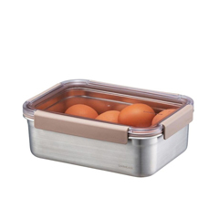 LocknLock Stainless Steel Oven and Storage Container, Rectangular Lockable 1.5 L, Brown - 1