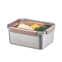 LocknLock Stainless Steel Oven and Storage Container, Rectangular Lockable 2.8 L, Brown - 1