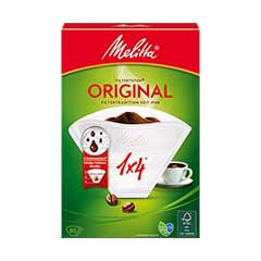 Melitta 1x4 Original Filter Coffee Paper, 80 Pieces, White - 1