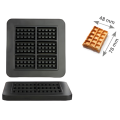 Omake WFL21 E12 Manual Timer Single Waffle Maker, Mini Square Belgium Model, Mold Diameter 4.8x7.8 Cm, Electric - 2