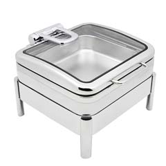 Öztiryakiler Chafing Dish, Dikdörtgen,Cam Kapaklı, Kızaklı, Isıtıcısız, Gn 2/3, 5,5 Litre - 2