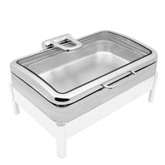 Öztiryakiler Chafing Dish, Rectangular, Glass Lid, Sliding, Without Heater, Gn 1/1, 11.2 Liters - 2