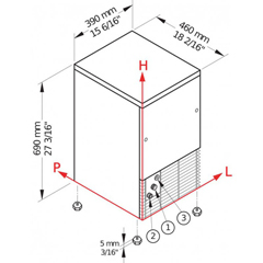 Öztiryakiler Cube Ice Machine, 25 kg/day, 6 kg Storage Bin, OKB25A - 2