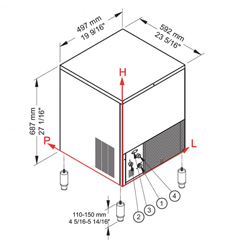 Öztiryakiler Cube Ice Machine, 37 kg/day, 16 kg Storage Bin, OKB37A - 2