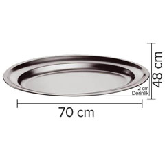 Öztiryakiler Oval Banquet Tray, 70x48x2 cm - 2