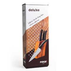 Pirge Deluxe Block Knife Set 5 Pieces, Black - 4