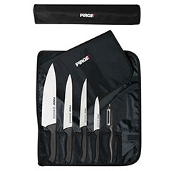 Pirge Ecco Knife Set with Case, 5 Pieces, Black - 1