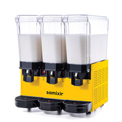 Samixir 60.MMMY Classic Triple Cold Drink Dispenser, 20+20+20 lt, 3 Mixers, Yellow - 1