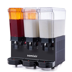 Samixir 60.SMMB Classic Triple Cold Drink Dispenser, 20+20+20 lt, 2 Mixers and 1 Spout, Black - 1