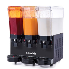 Samixir 60.SSMB Classic Triple Cold Drink Dispenser, 20+20+20 lt, 2 Spouts and 1 Mixer, Black - 1