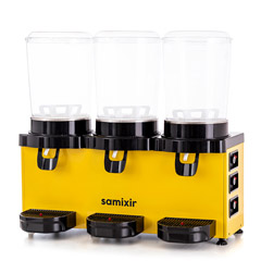 Samixir MMM30 AY, Analog, Panoramic Triple Cold Beverage Dispenser, 10+10+10 Lt, Mixer, Yellow - 2