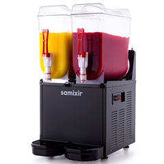 Samixir SLUSH24 Slush Twin Frozen and Cold Drink Dispenser, 12+12 Lt, Black - 1