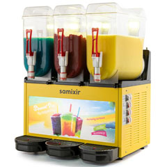 Samixir Slush36 Triple Allure Iced and Cold Beverage Dispenser, 12+12+12 L, Yellow - 1