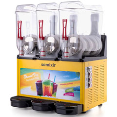 Samixir Slush36 Triple Allure Iced and Cold Beverage Dispenser, 12+12+12 L, Yellow - 2