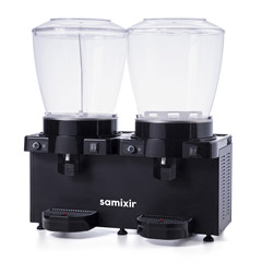 Samixir SM44 Panoramic Twin Cold Drink Dispenser, 22+22 lt, With Mixer and Spout, Black - 2