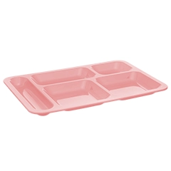 Shome Polycarbonate Self-Service Children's Tray, 5 Compartment, Pink - 1