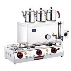 Silverinox Triple Teapot Boiler, Double Base, Economic, Electric+Natural Gas, 60-Liter - 1