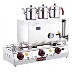 Silverinox Triple Teapot Boiler, Double Base, Economic, Natural Gas, 60-Liter - 1