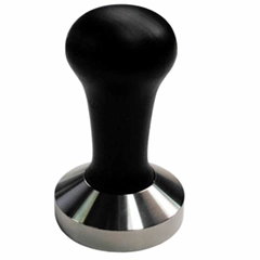 Siyah Tamper, 304 Paslanmaz Taban, Dayanıklı Derlin, 58 mm - 1