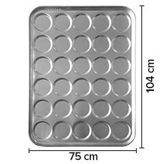 Sofuoğlu Hamburger Bun Tray, 35 Slots, 11.5 cm Diameter, 75x104 cm, 80 grams - 2