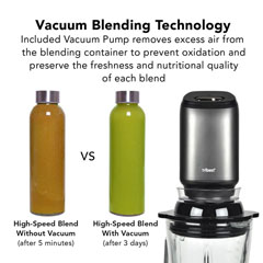 Tribest Glass Personal Vacuum Blender, 0.67 hp, 500W - 3