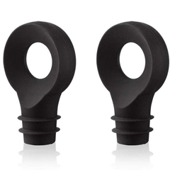 Vacu Vin Bottle Stopper, 2 Pieces, Black - 1