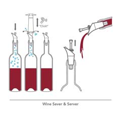 Vacu Vin Wine Vacuum and Serving Set, 1 Pump, 1 Serving Stopper - 2