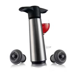 Vacu Vin Wine Vacuum Set, 1 Pump, 2 Stoppers, Stainless Steel - 2