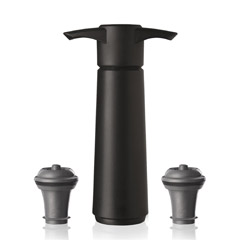 Vacu Vin Wine Vacuum Set, 1 Pump, 2 Wine Stoppers, Black - 1