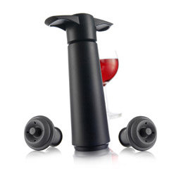 Vacu Vin Wine Vacuum Set, 1 Pump, 2 Wine Stoppers, Black - 2