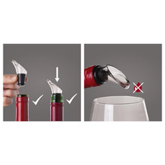 Vacu Vin Wine Vacuum Set, Concerto, 1 Pump, 3 Stoppers, 1 Serving Device, Black - 3