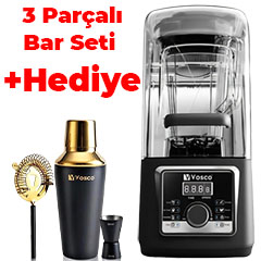 Vosco Dijital, Sessiz, Kapaklı Bar Blender, 4 L, 2000 W, 3 Parçalı Bar Seti Hediyeli - 1