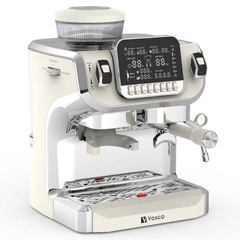 Vosco ST-520EC Pro Espresso Coffee Machine with Grinder, 1 Group, White - 1