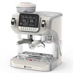 Vosco ST-520EC Pro Espresso Coffee Machine with Grinder, 1 Group, White - 3