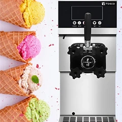 Vosco VXY-ZT960 Pro Silver Soft Arm Ice Cream Machine, Set Top - 3